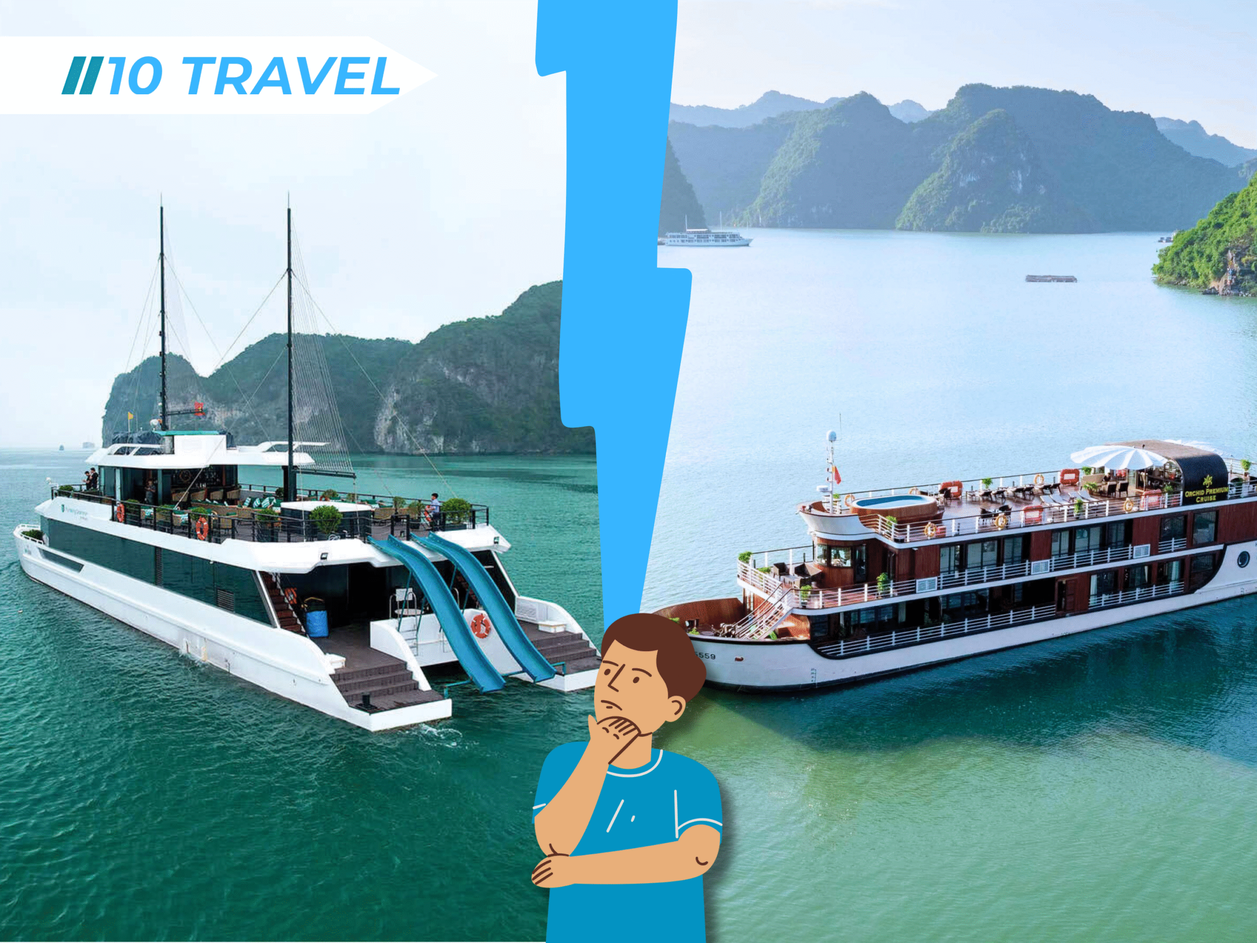 Compare Premium Halong bay Cruises Like Orchid & Halong Catamaran 1 Which Halong bay day cruise?