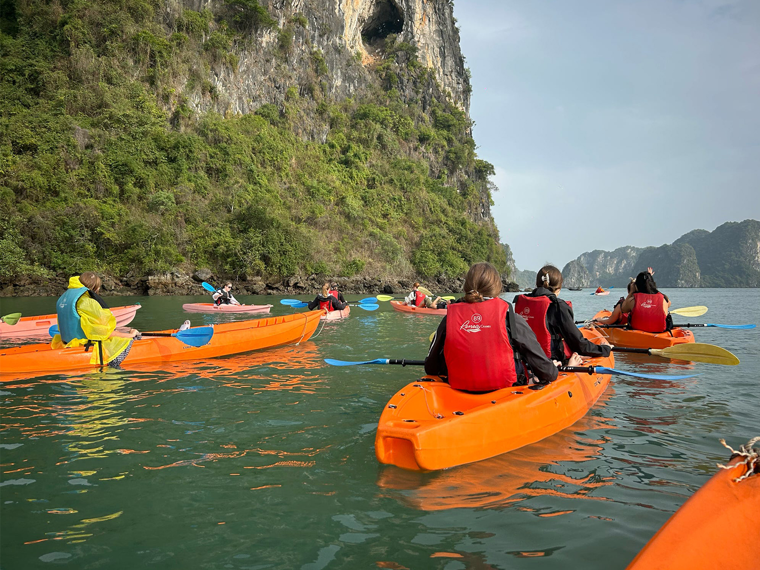 Top Halong Bay Day Cruises with Kayaking Stops 2 Halong bay day cruise - Kayaking tour group