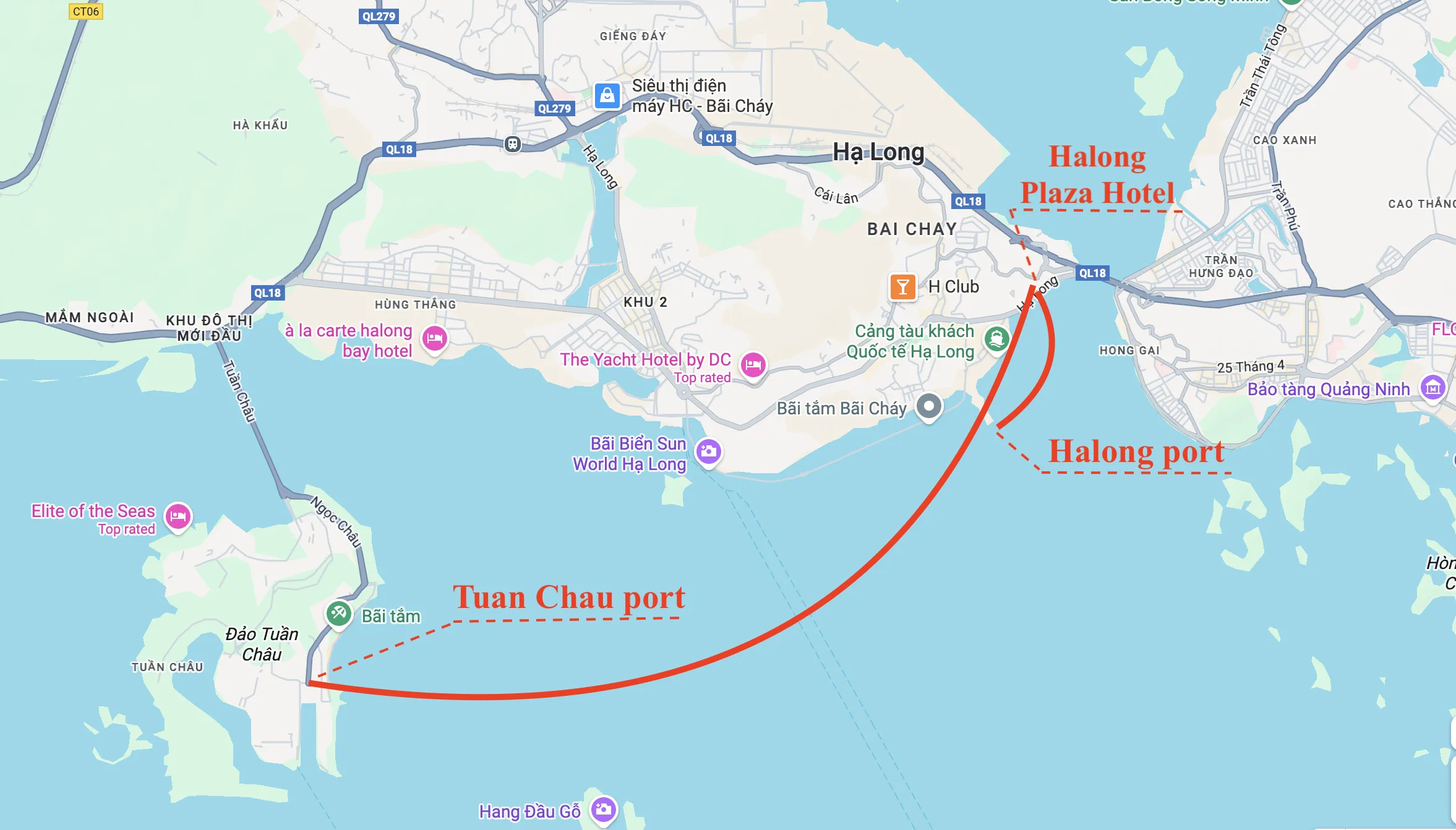 How to Get the Best Panoramic View at Halong Plaza Hotel for Indian Couples & Families 2 Distance from Halong Plaza Hotel to Tuan Chau port and Halong port