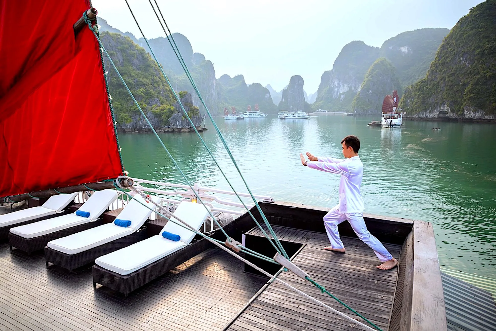 Two Days, One Night on Syrena Cruise Experience for Indian Travelers 10 Halong Syrena Cruise Tai Chi